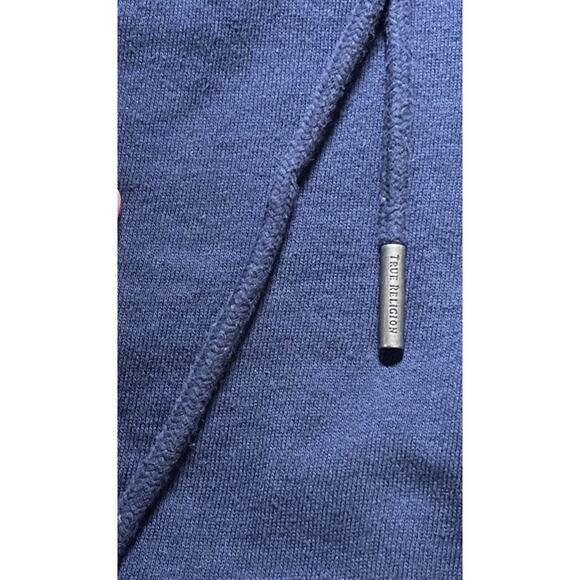 True Religion Sweat Shorts Mens Sz 3X Navy Elastic Waist Pockets Logo - Picture 5 of 11